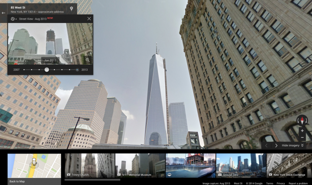 Street View mit Zeitleiste (Bild: Google)